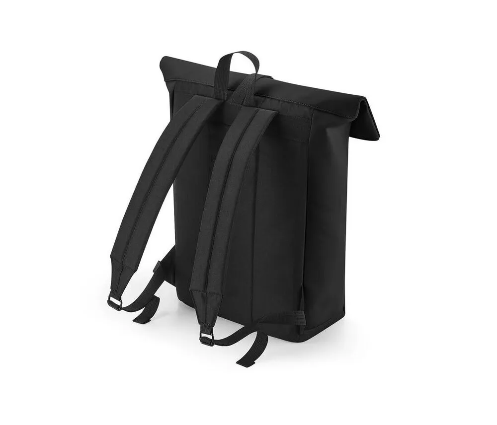 Bag Base BG335 - MATTE PU ROLL-TOP BACKPACK - Black