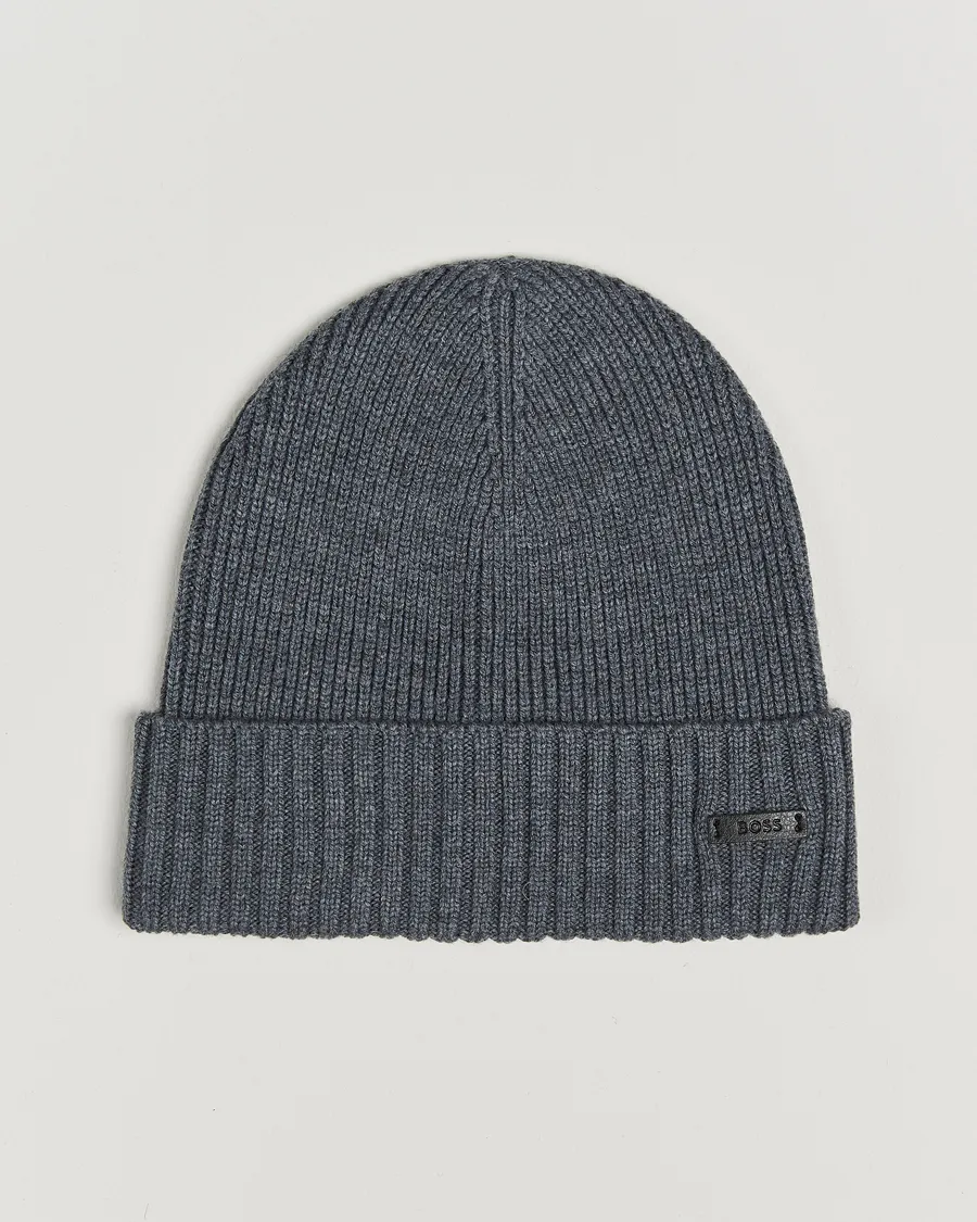 BOSS BLACK Fati Wool Beanie Medium Grey