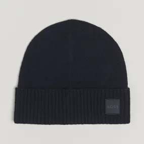 BOSS ORANGE Akaio Logo Beanie Dark Blue