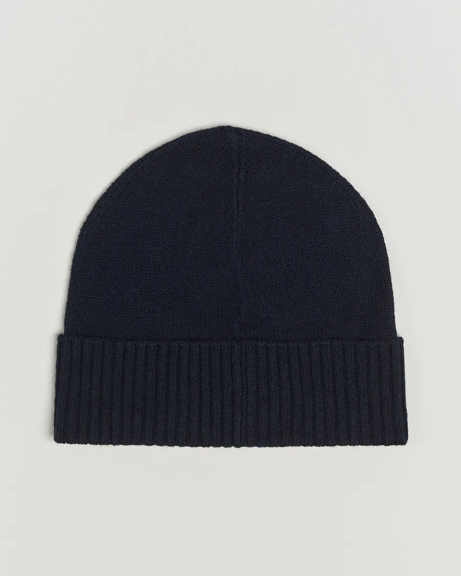 BOSS ORANGE Akaio Logo Beanie Dark Blue