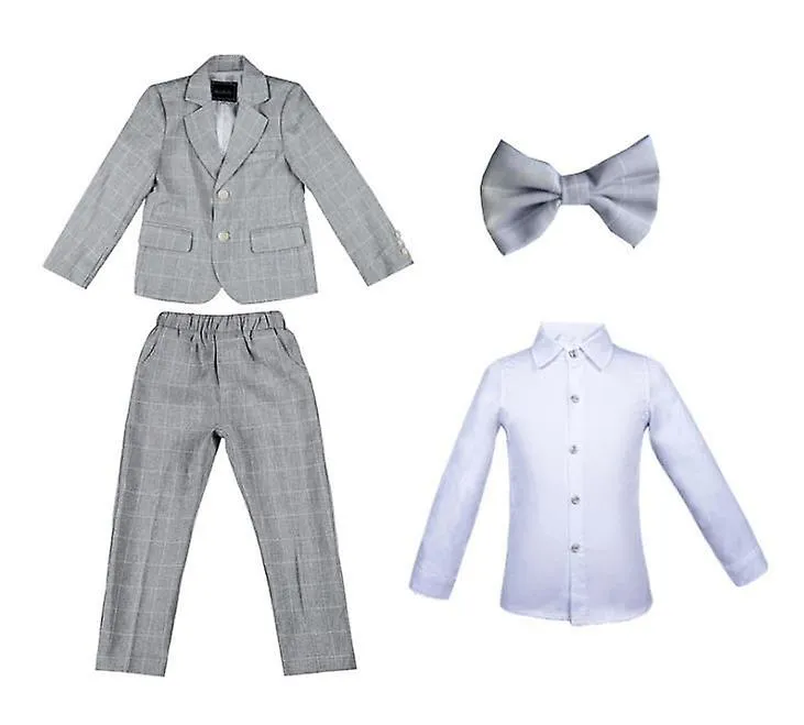 Boys Formal Suits 4 Piece, Slim Fit Dresswear Suits Set