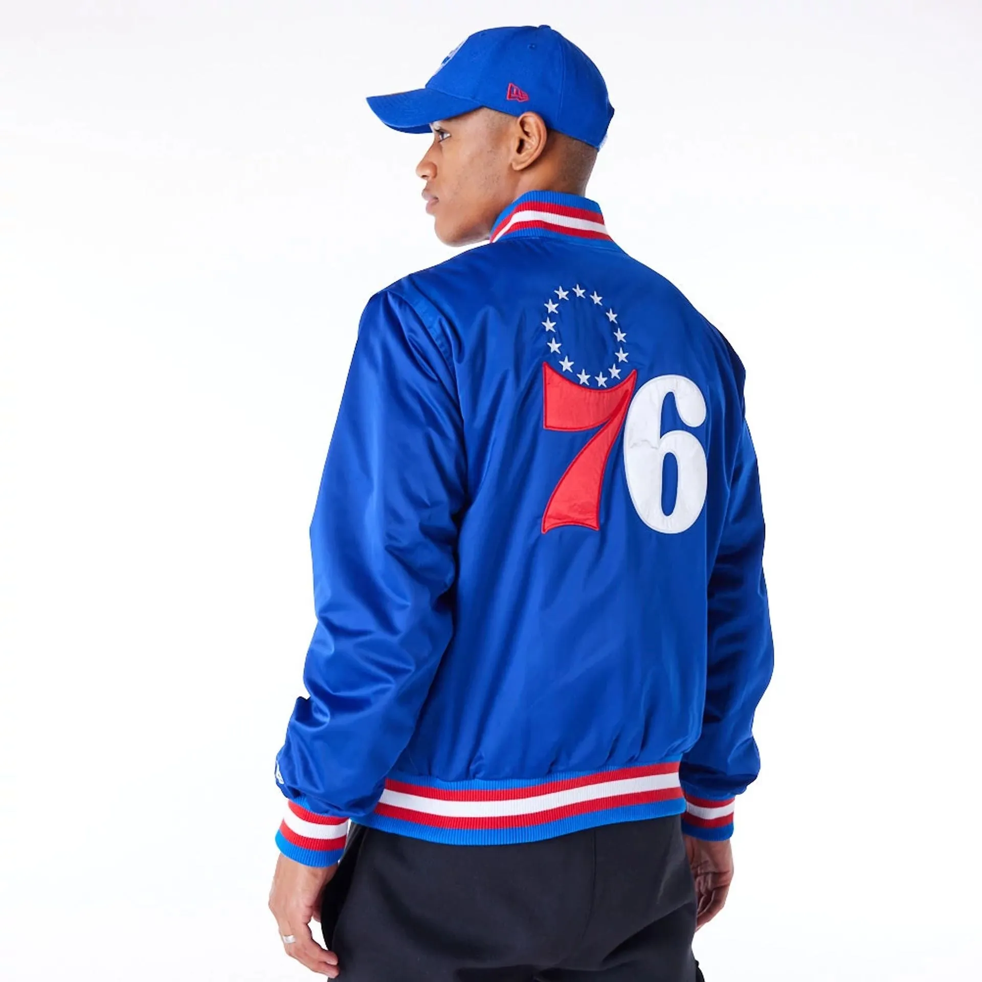 Chaqueta Bomber Philadelphia 76ers NBA Satin