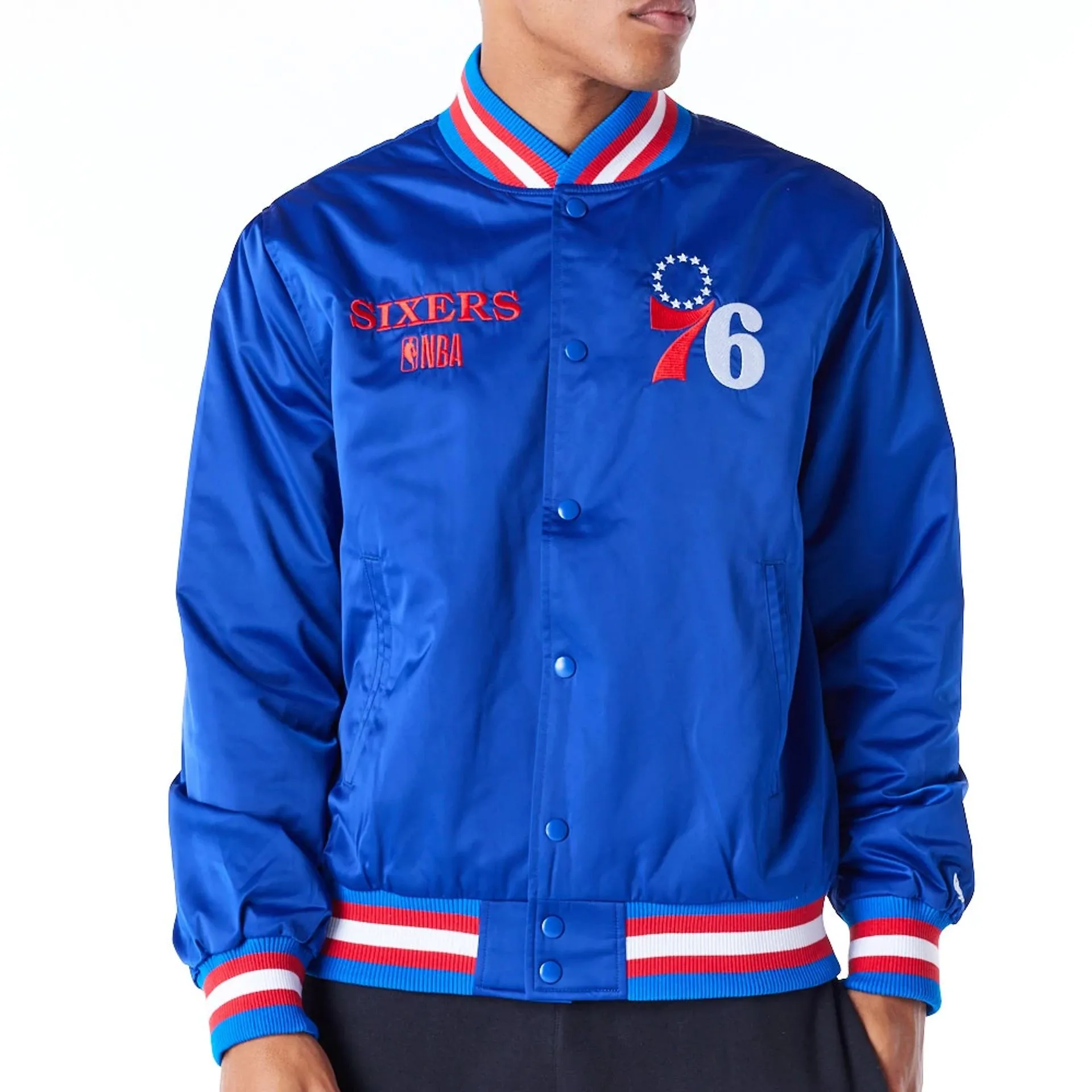 Chaqueta Bomber Philadelphia 76ers NBA Satin