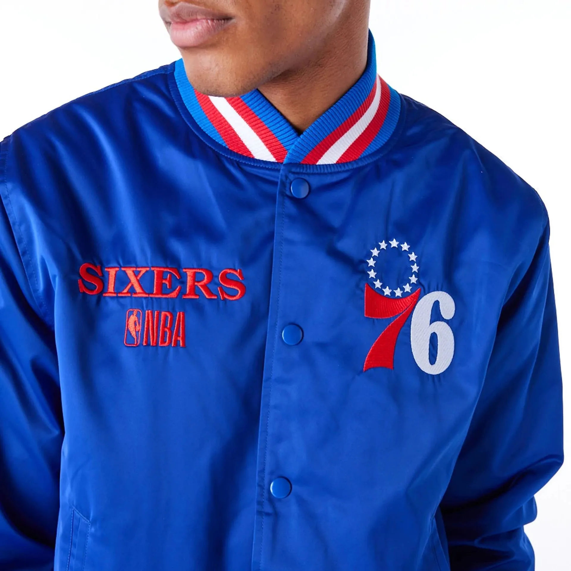 Chaqueta Bomber Philadelphia 76ers NBA Satin