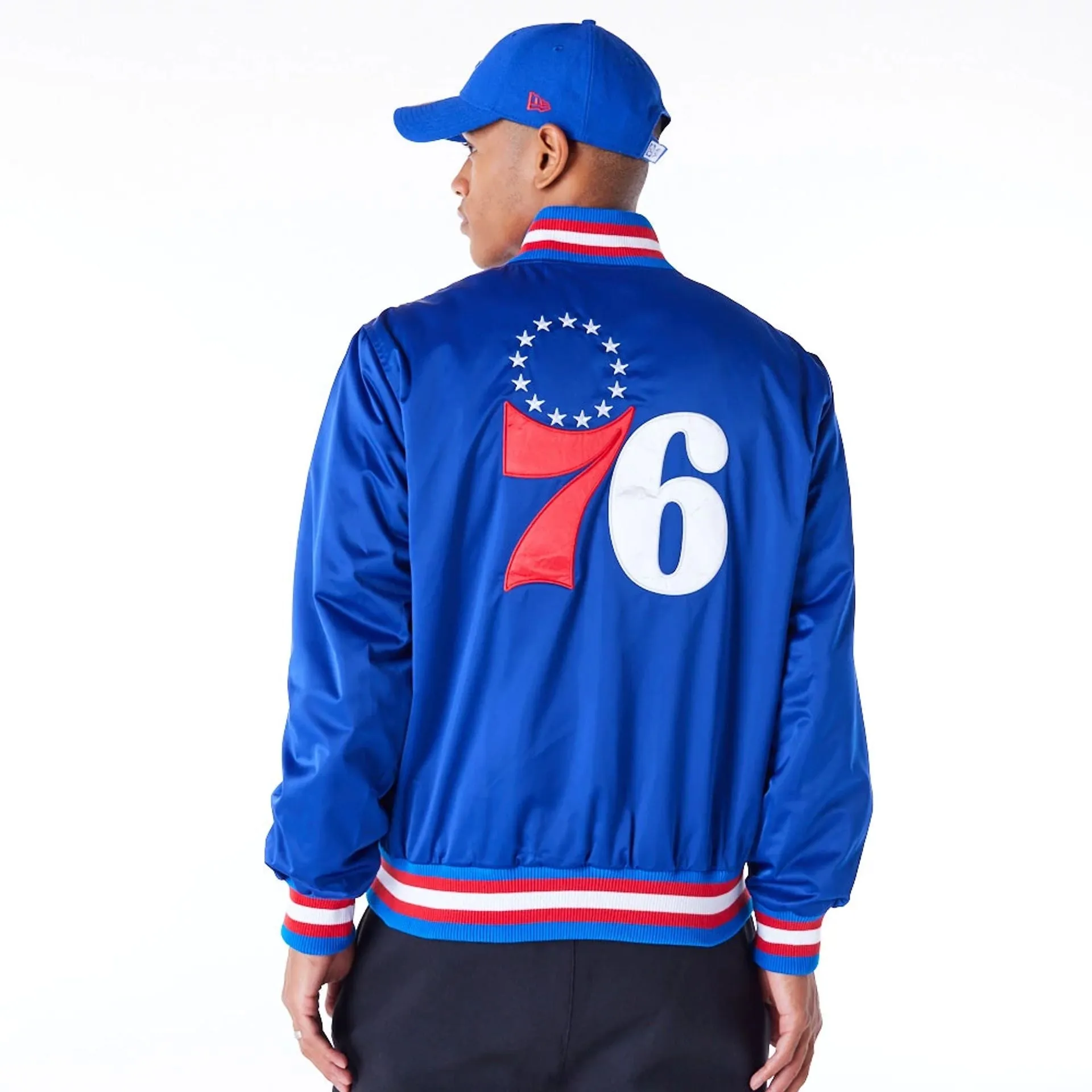 Chaqueta Bomber Philadelphia 76ers NBA Satin