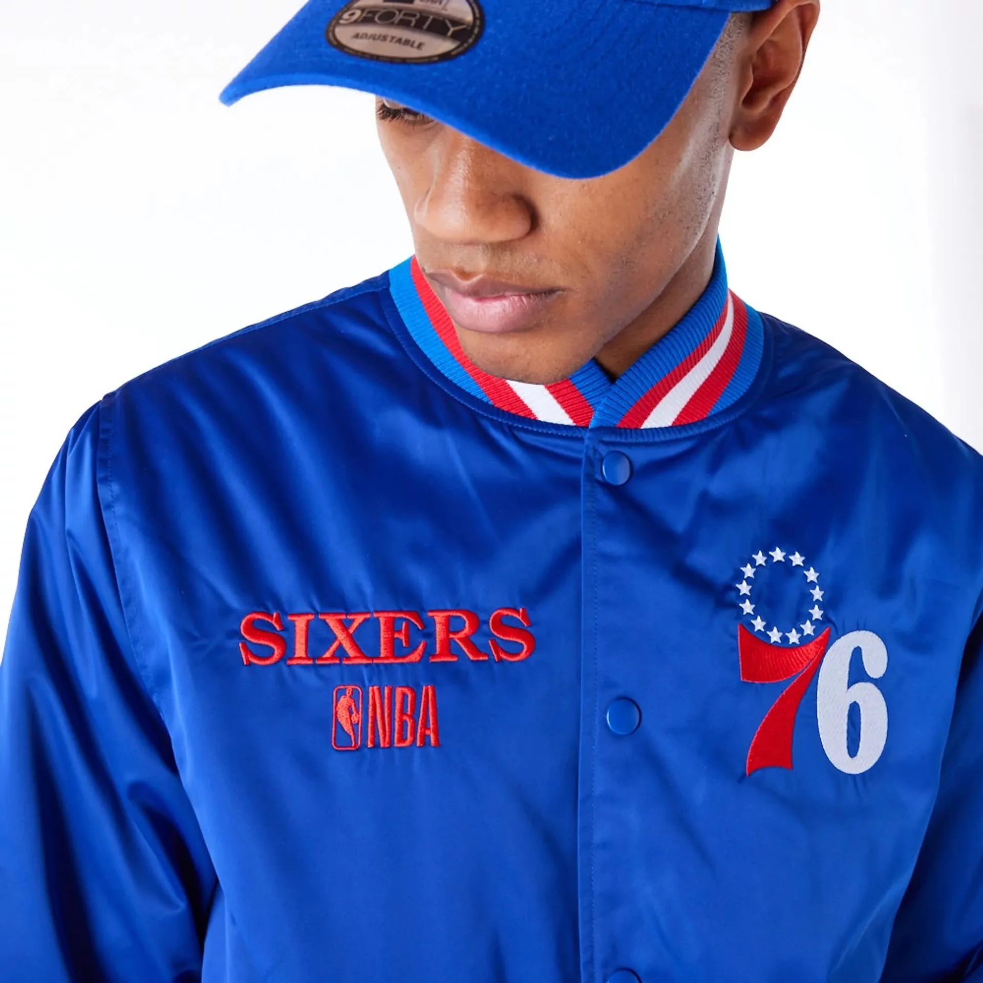 Chaqueta Bomber Philadelphia 76ers NBA Satin