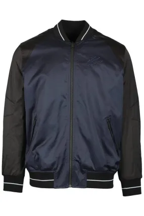 Chaqueta bomber reversible azul con negro