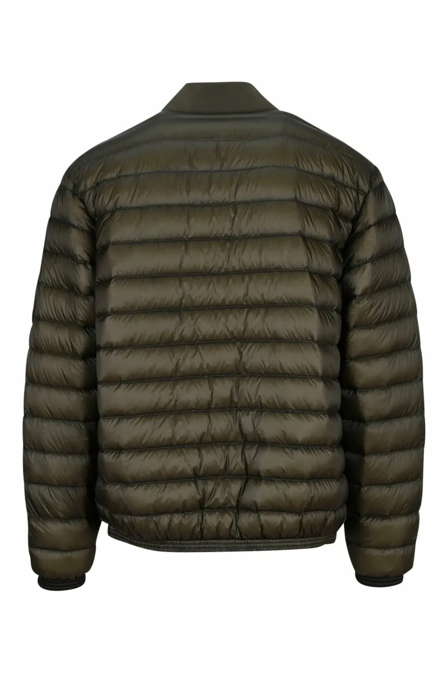 Chaqueta bomber verde oliva acolchada con logo lente lateral