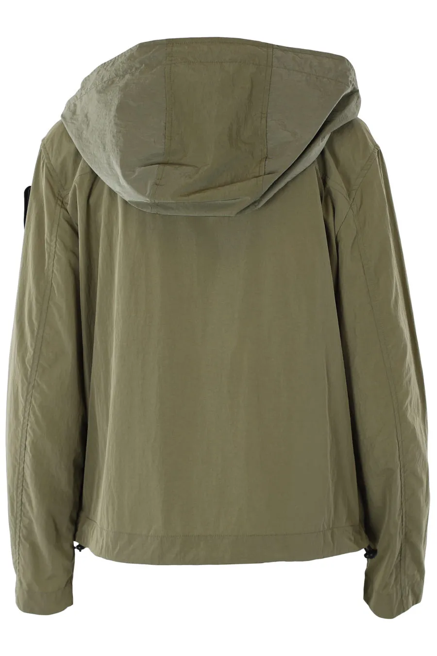 Chaqueta corta verde militar con capucha