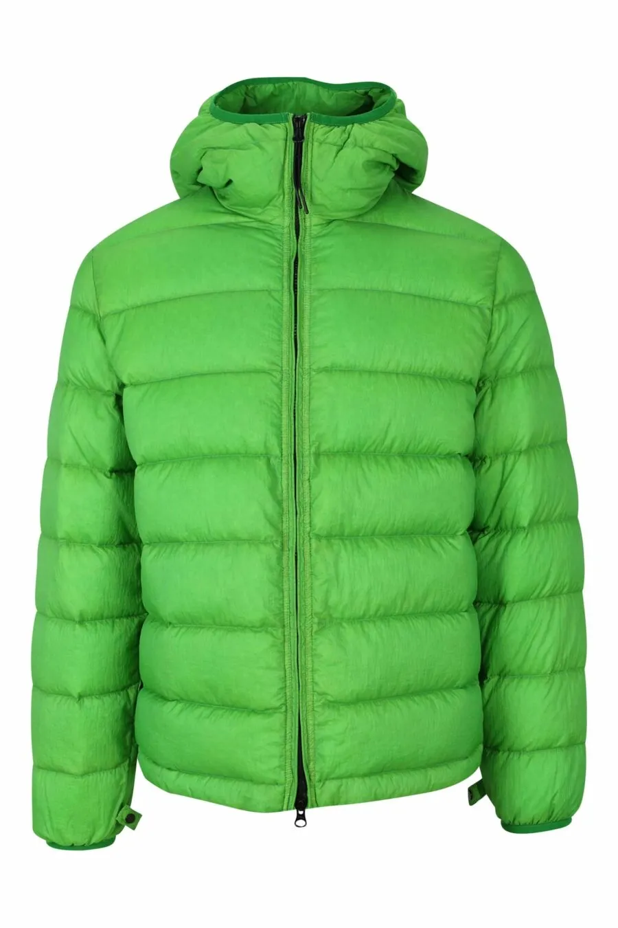 Chaqueta verde mix con capucha y cremallera