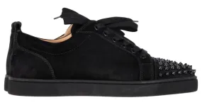 Christian Louboutin Zapatillas Louis Junior Spike en ante negro 