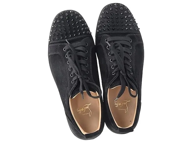 Christian Louboutin Zapatillas Louis Junior Spike en ante negro 