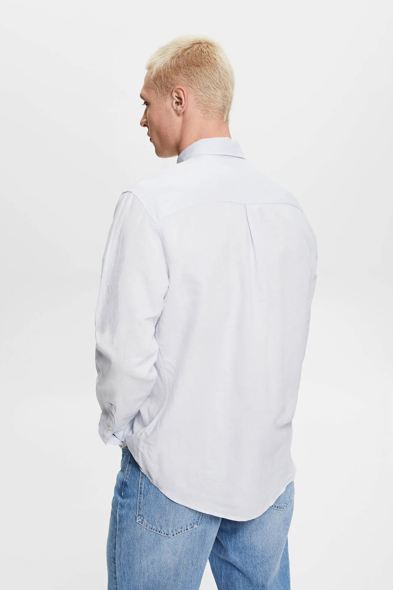 Esprit Camisa básica regular fit con lino