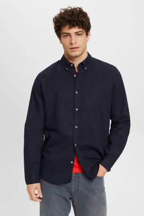 Esprit Camisa básica regular fit con lino