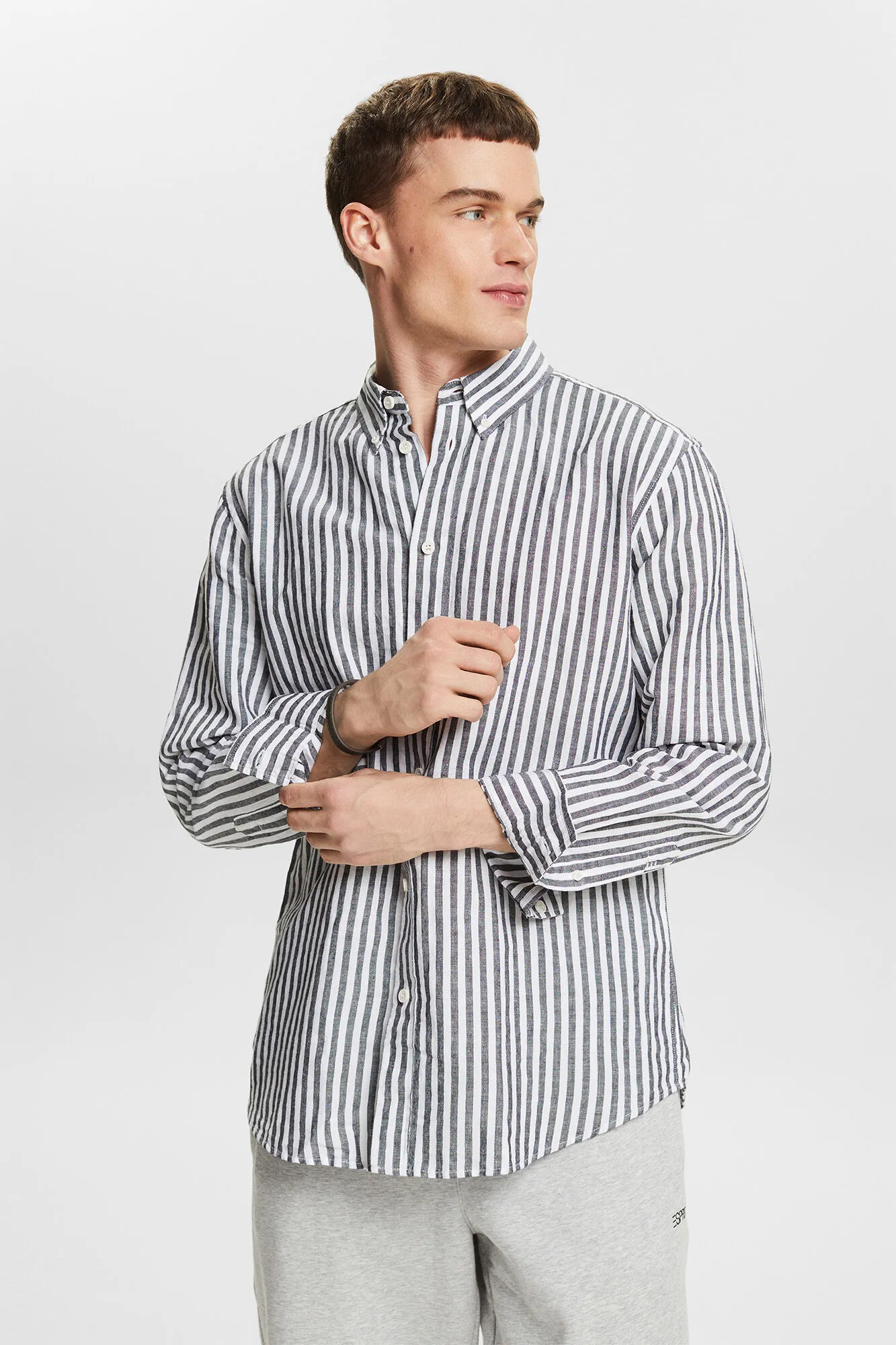 Esprit Camisa rayas regular fit con lino