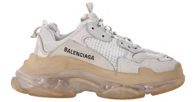 Everyday Zapatillas Triple S con suela transparente Balenciaga en poliéster blanco Crudo 