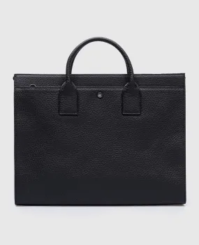 Gianni Chiarini Black leather business bag with logo