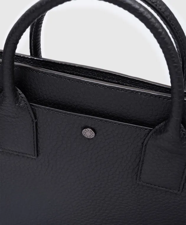 Gianni Chiarini Black leather business bag with logo