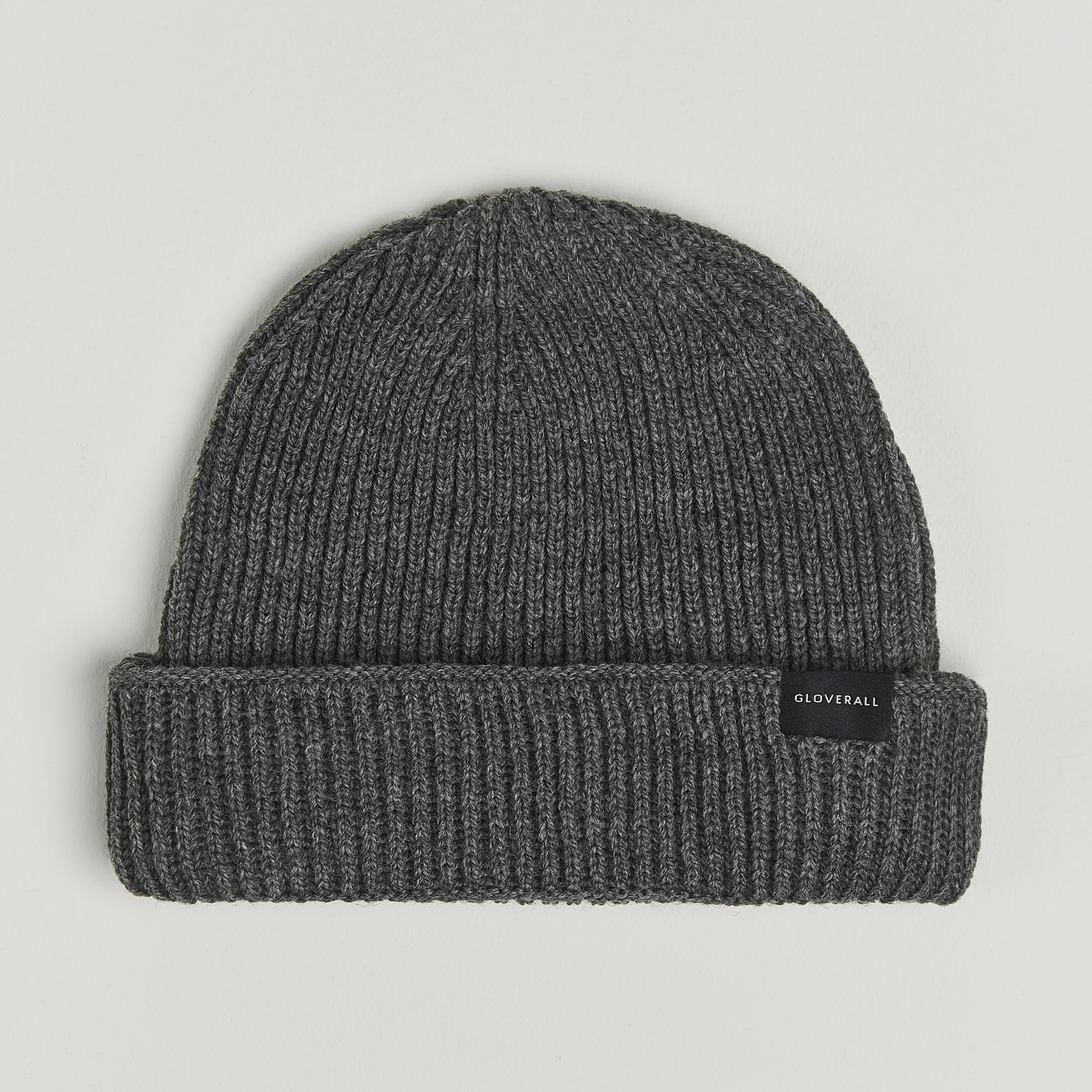 Gloverall Fisherman Lambswool Beanie Grey