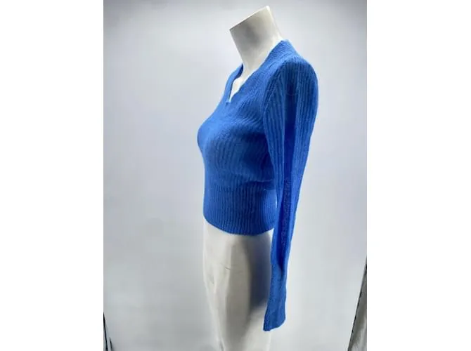 JACQUEMUS Punto Camiseta.fr 34 Lana Azul 