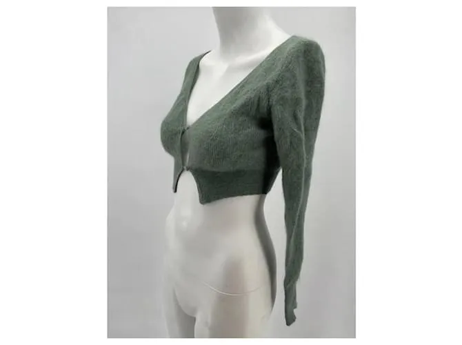 JACQUEMUS Punto Camiseta.fr 36 Lana Verde 