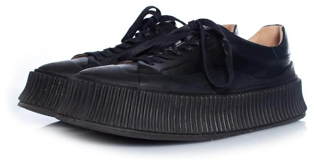 JIL SANDER, zapatillas con plataforma en negro 