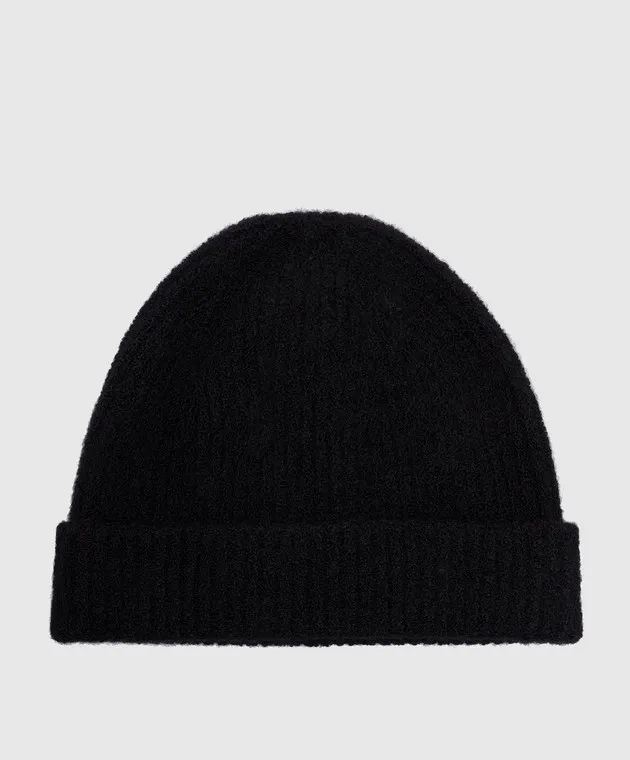 LISA YANG Black Cashmere Beanie Boucle