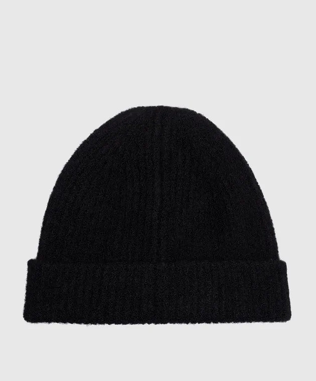 LISA YANG Black Cashmere Beanie Boucle