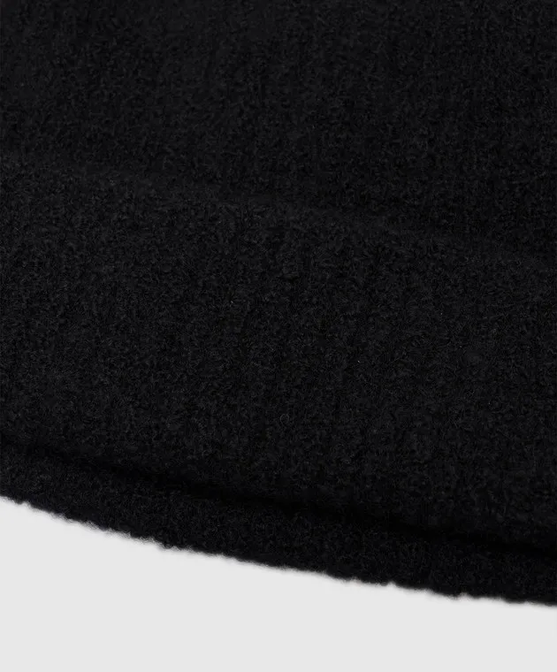 LISA YANG Black Cashmere Beanie Boucle