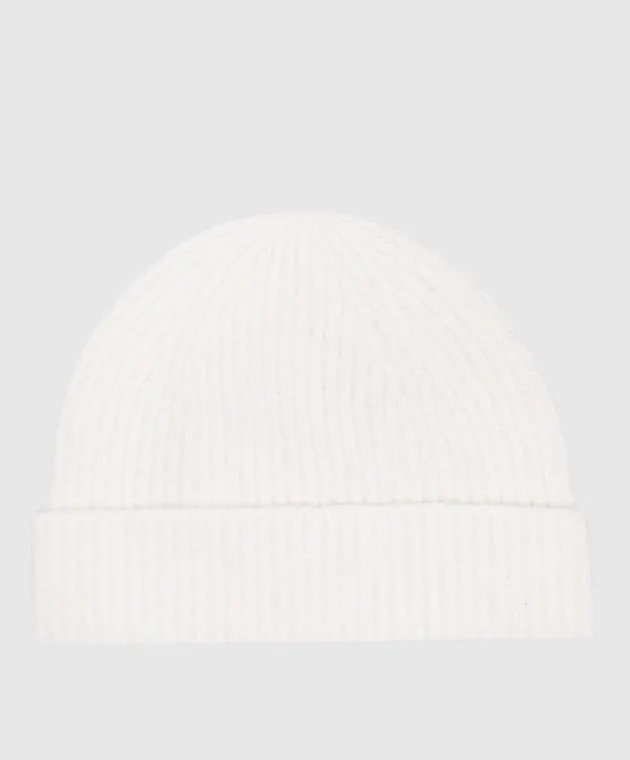 LISA YANG White Cashmere Beanie Boucle