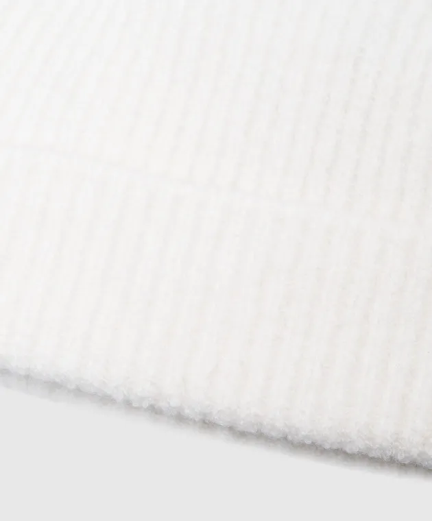 LISA YANG White Cashmere Beanie Boucle