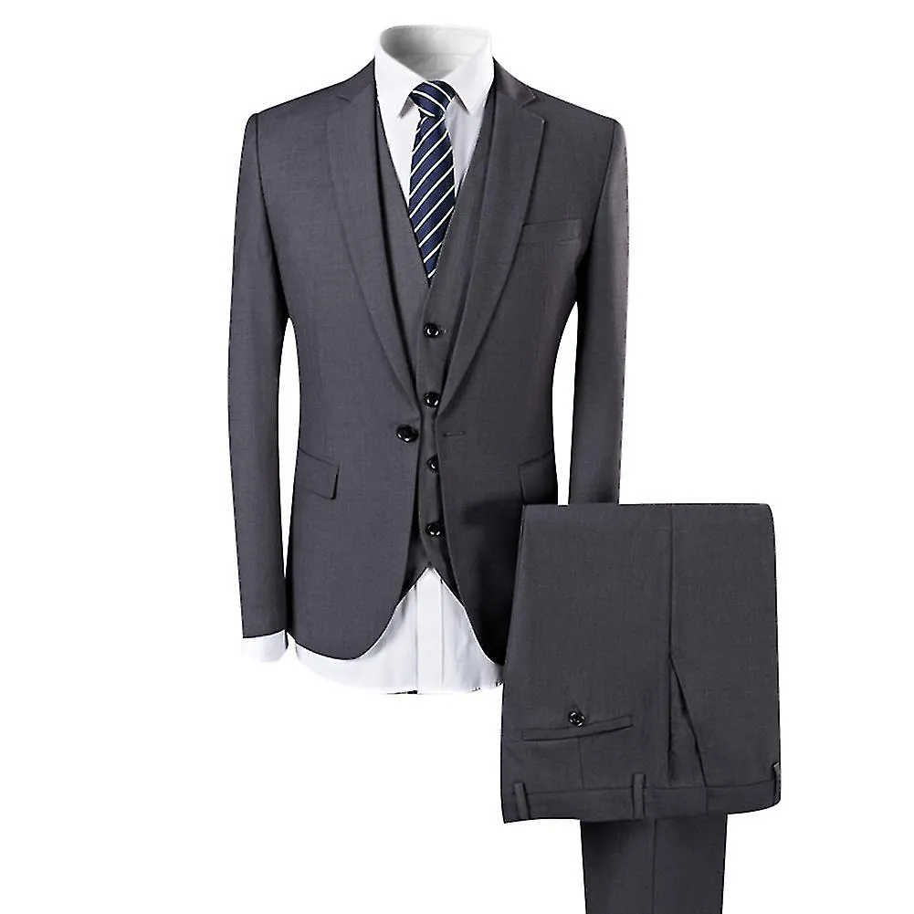 Mens 3-piece Business Office Slim Fit Suits