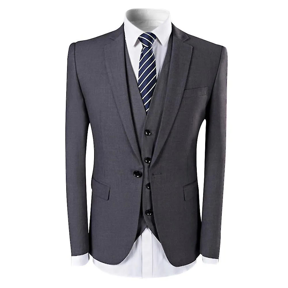 Mens 3-piece Business Office Slim Fit Suits