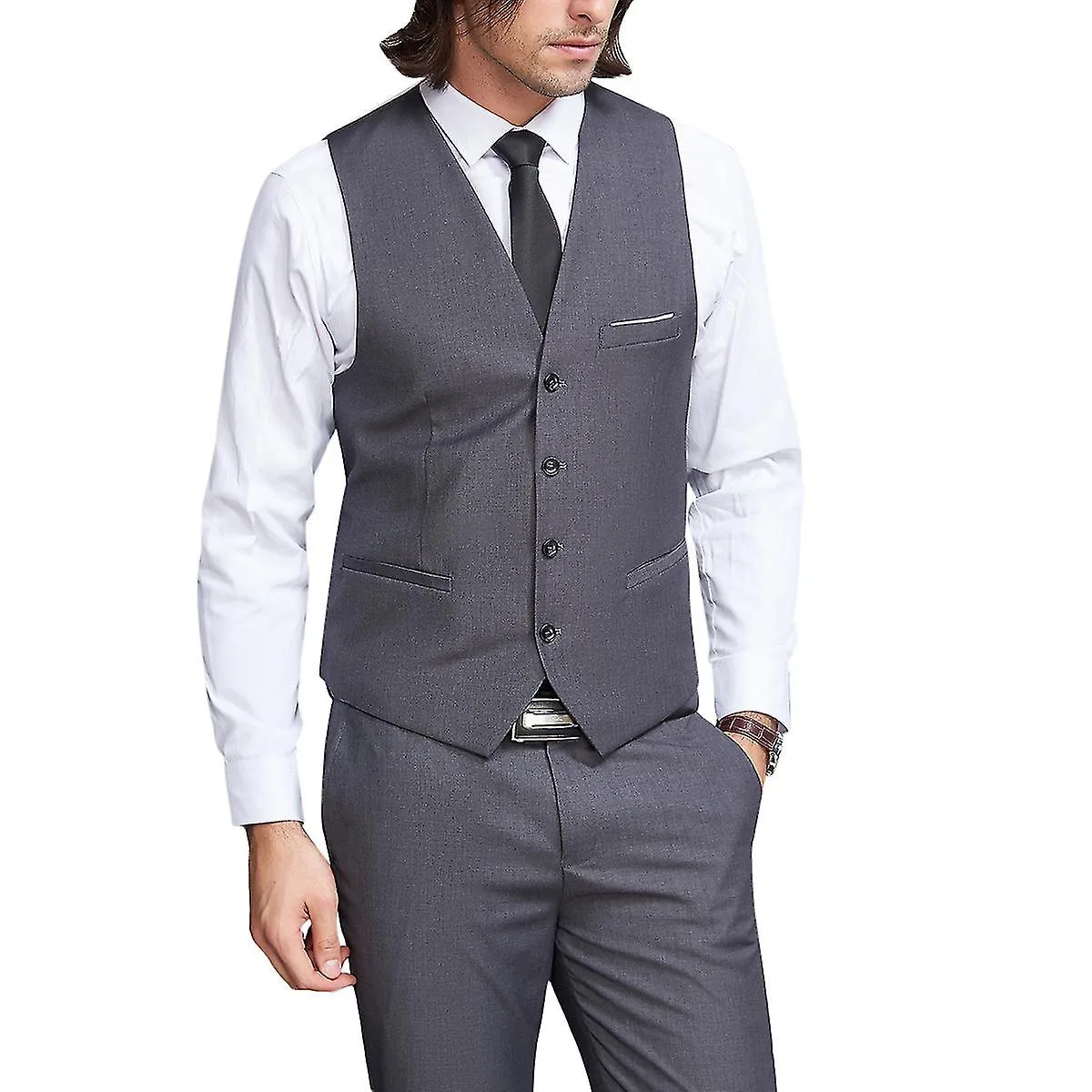 Mens 3-piece Business Office Slim Fit Suits