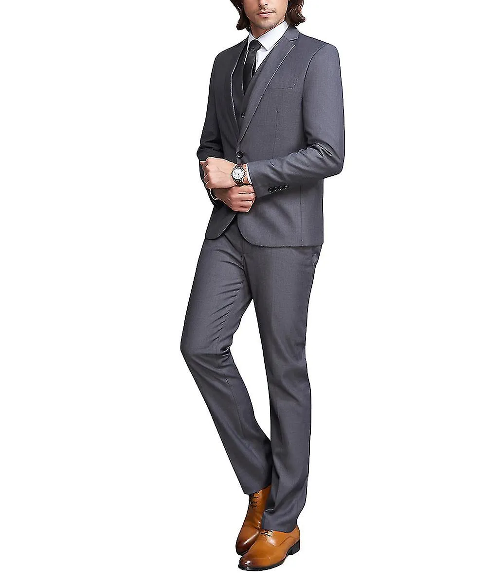 Mens 3-piece Business Office Slim Fit Suits