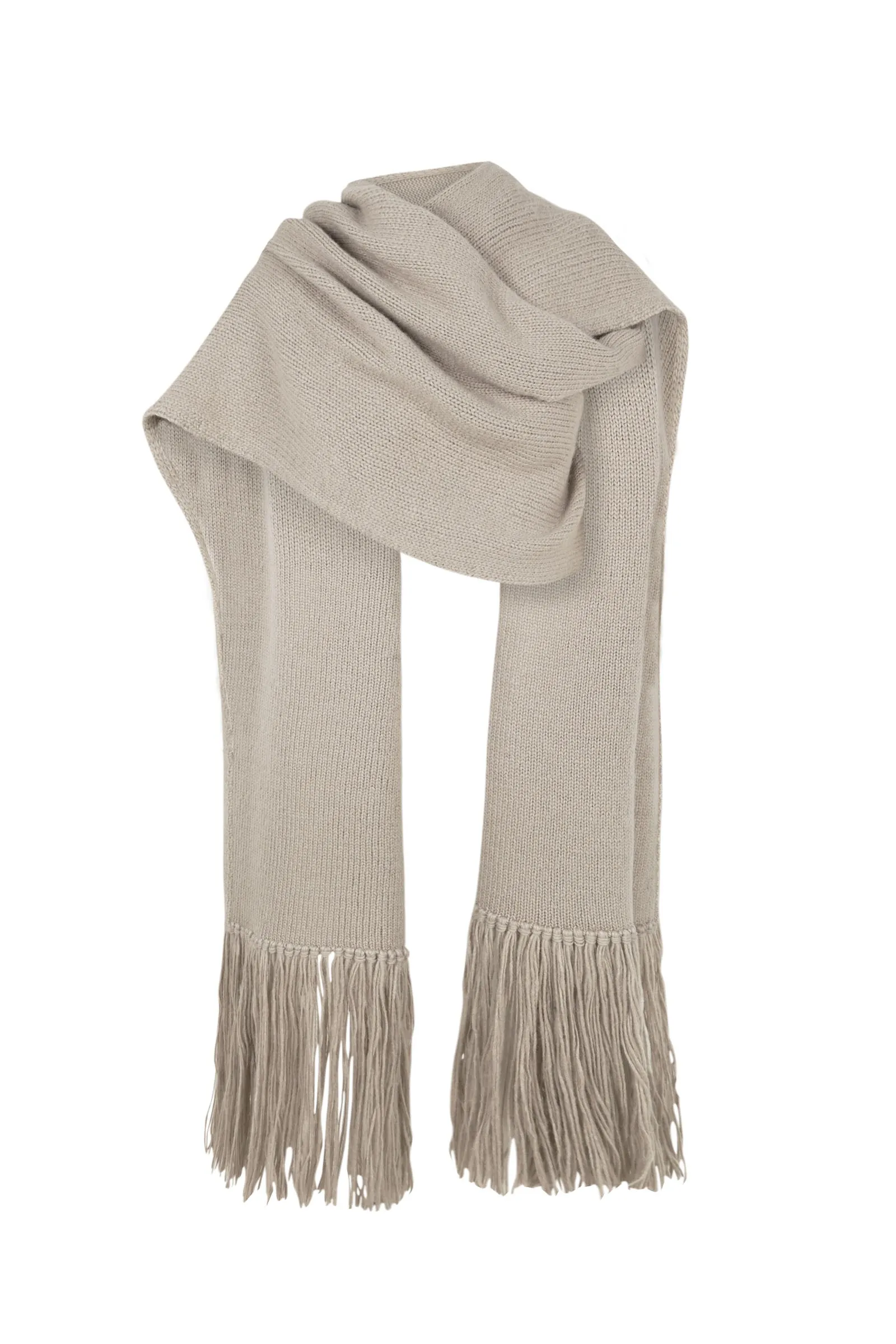 Nusa, beige knitted scarf