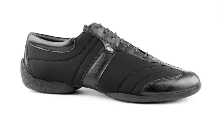 Portdance Hombres Sneakers Pietro - Cuero/Lycra Negro