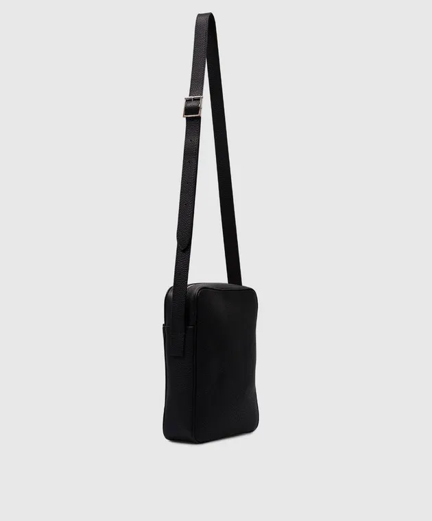 Serapian Black leather bag with logo