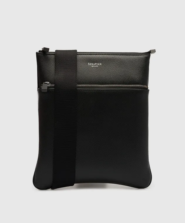 Serapian Black leather shoulder bag