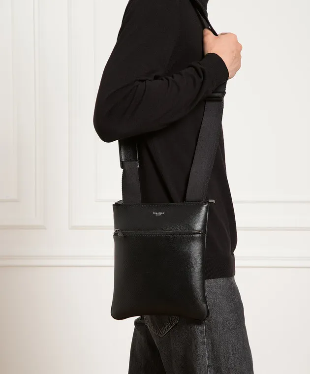 Serapian Black leather shoulder bag