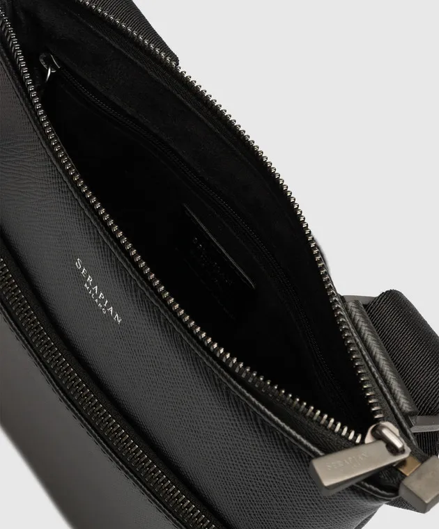 Serapian Black leather shoulder bag