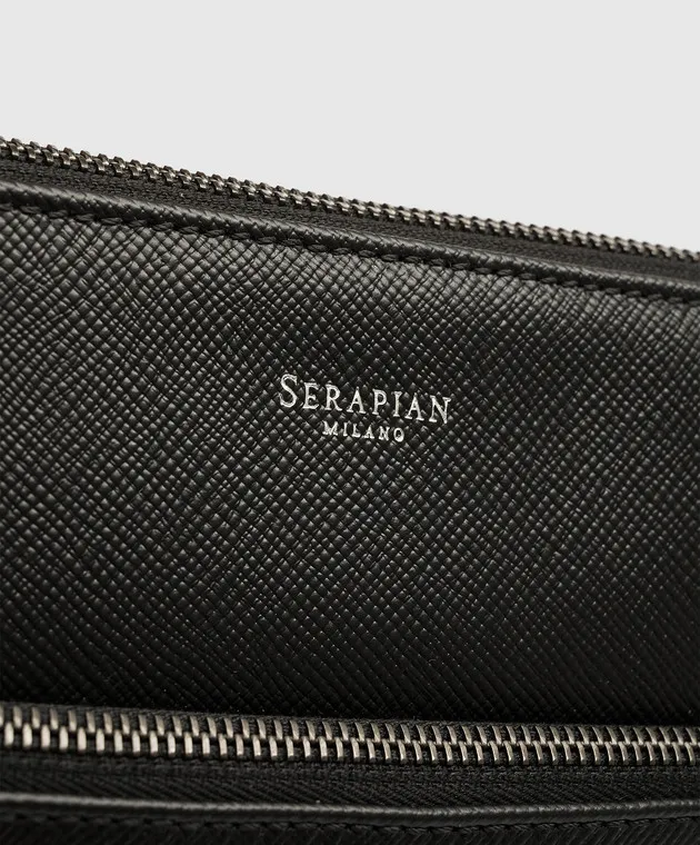 Serapian Black leather shoulder bag