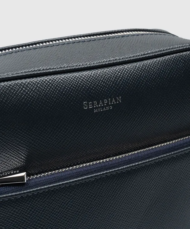 Serapian EVOLUZIONE blue leather bag with logo