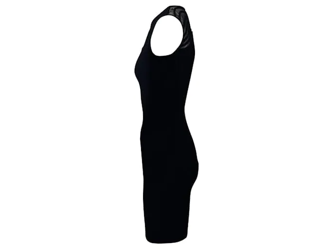 Stella Mc Cartney Stella Mccartney Vestido tubo de punto sin mangas ondulado en lana negra Negro 