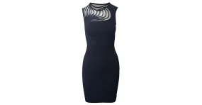 Stella Mc Cartney Stella Mccartney Vestido tubo de punto sin mangas ondulado en lana negra Negro 