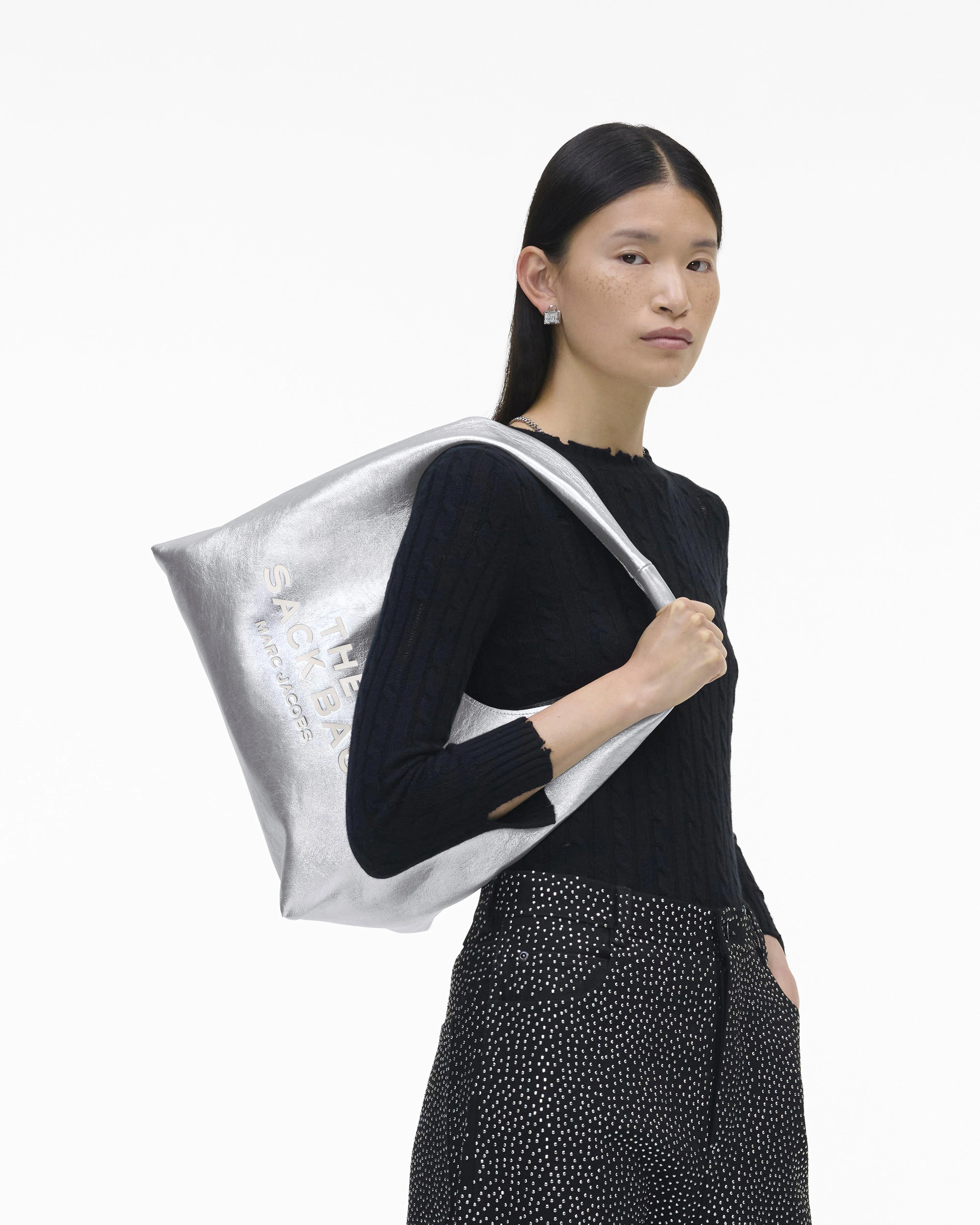 The Metallic Leather Sack Bag