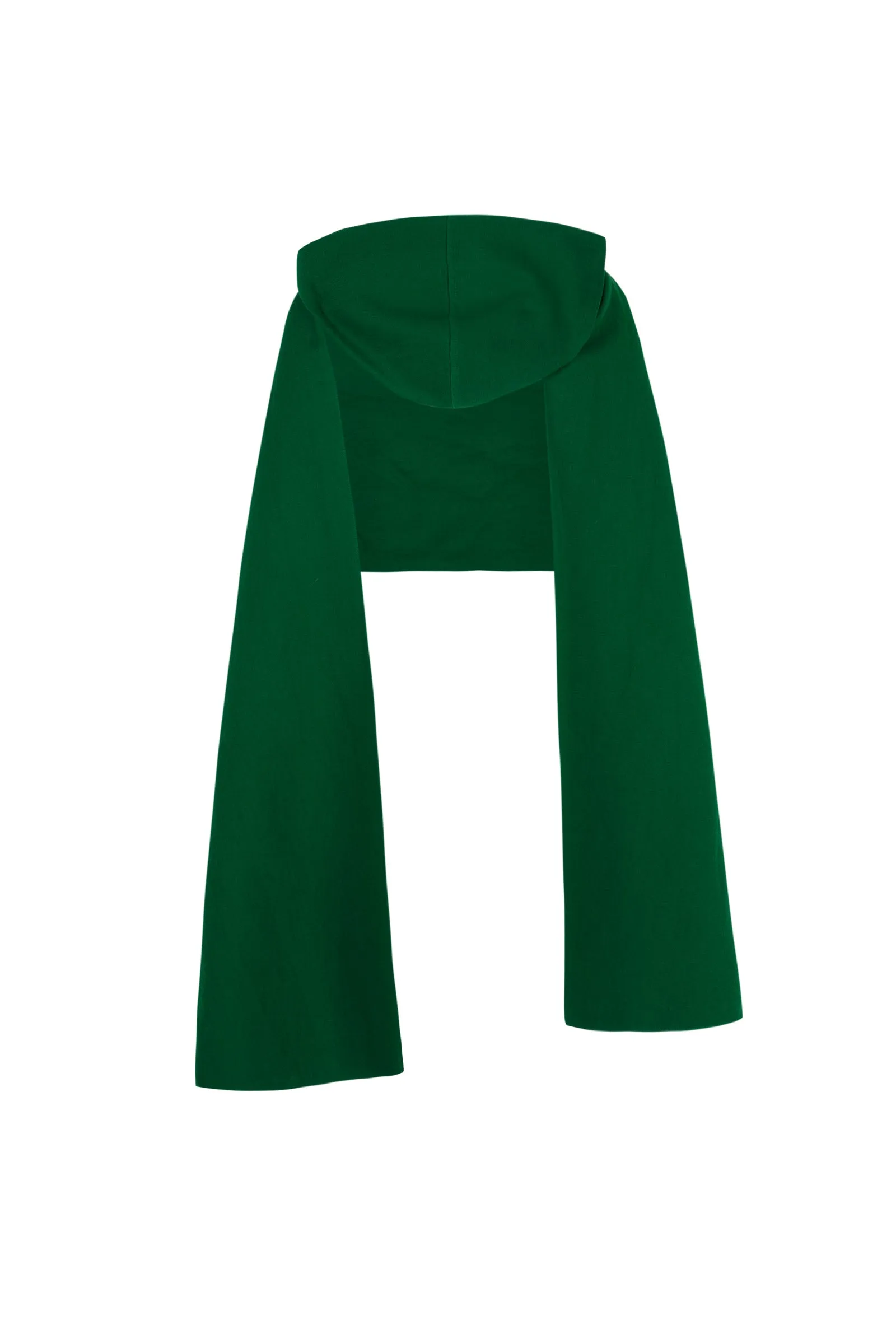 Viena, scarf in emerald green linen and virgin wool