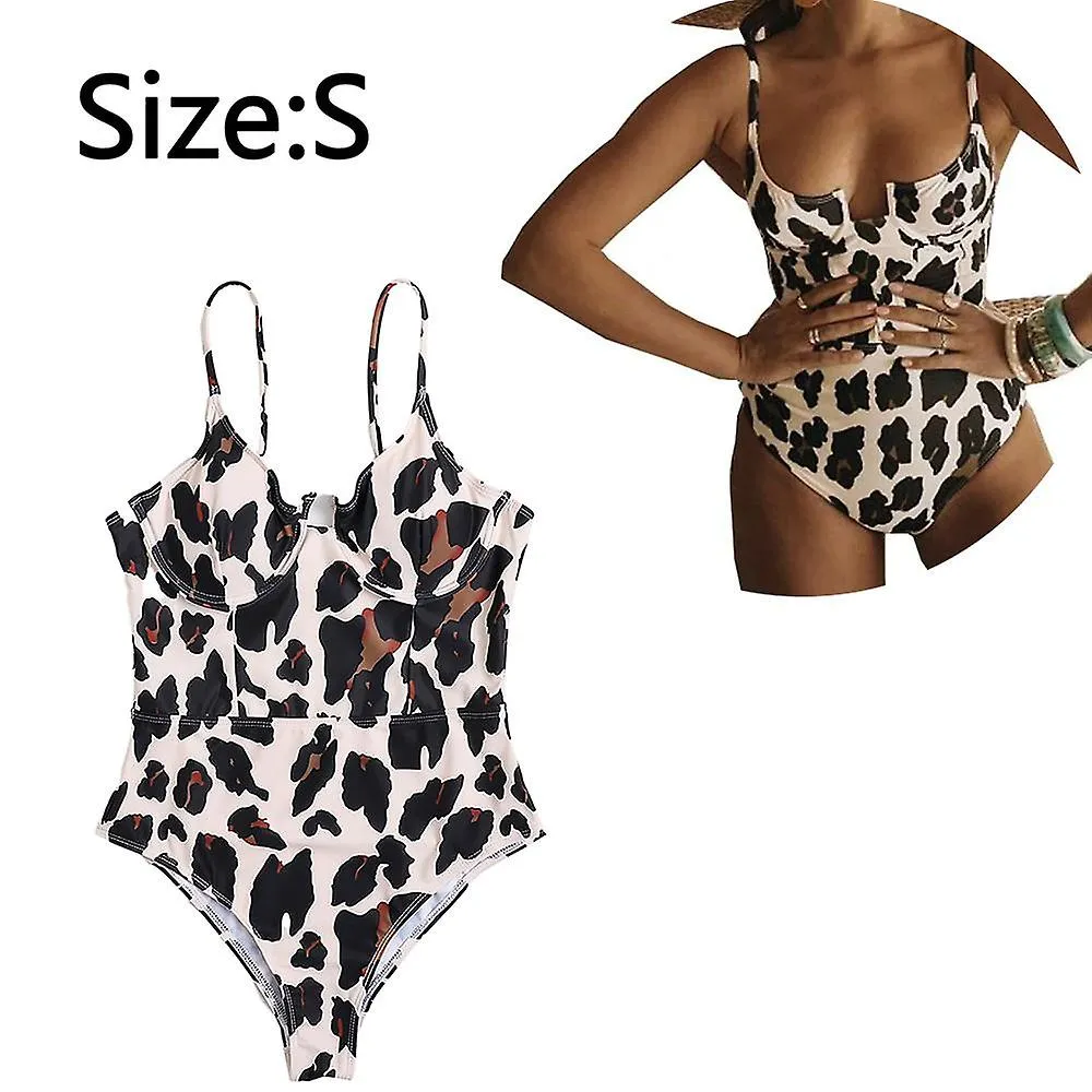 Women's Plunge Neck Cross Back High Cut One Piece Bathing Suits Swimsuit