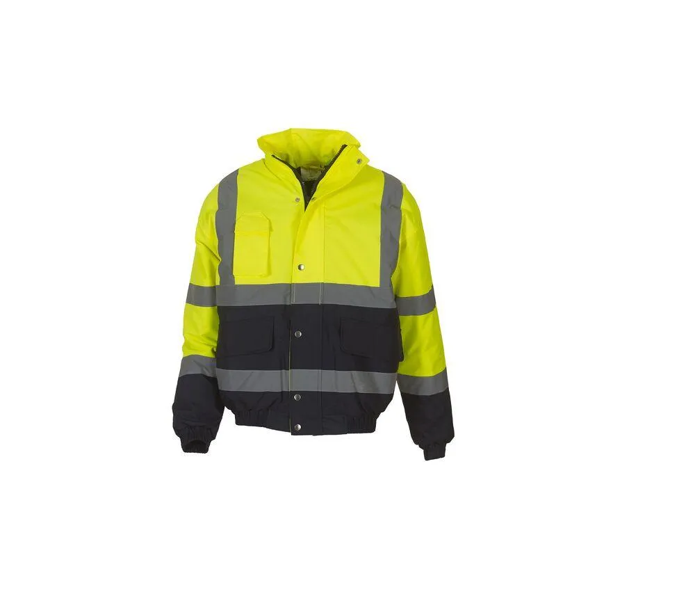 Yoko YK218 - Chaqueta bomber de alta visibilidad - Hi Vis Yellow/Navy