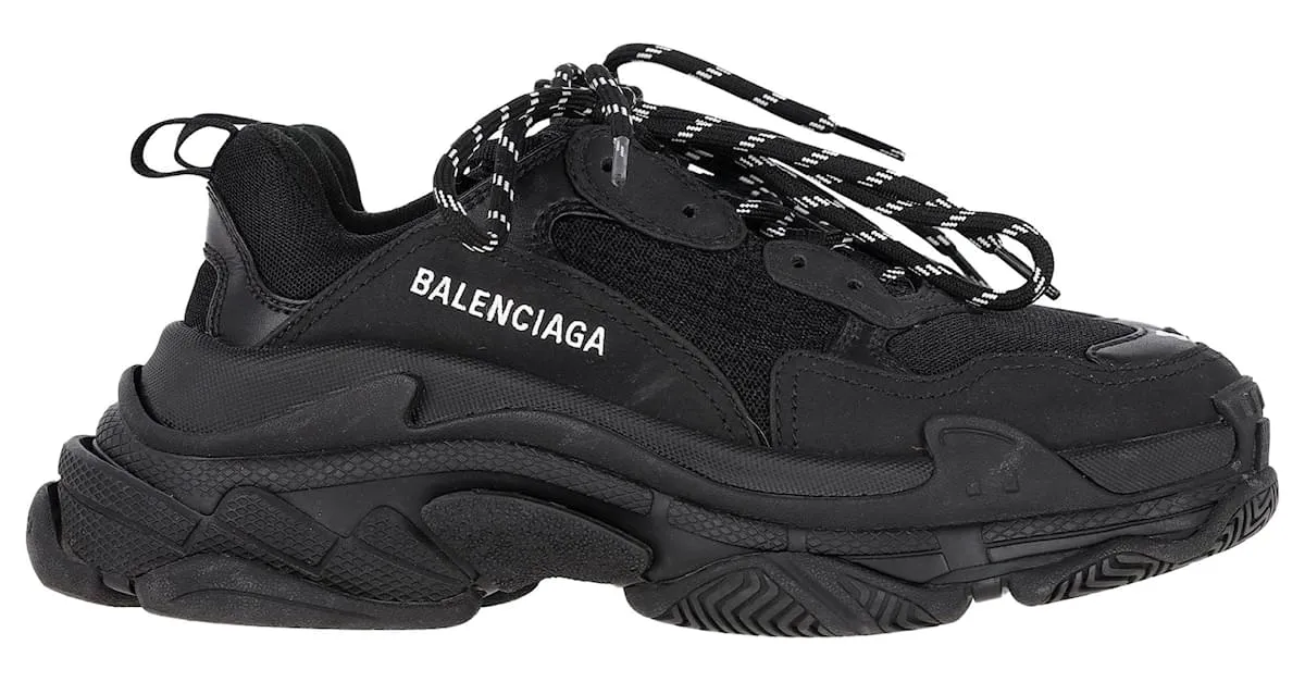 Zapatillas Balenciaga Triple S en Poliéster Negro 